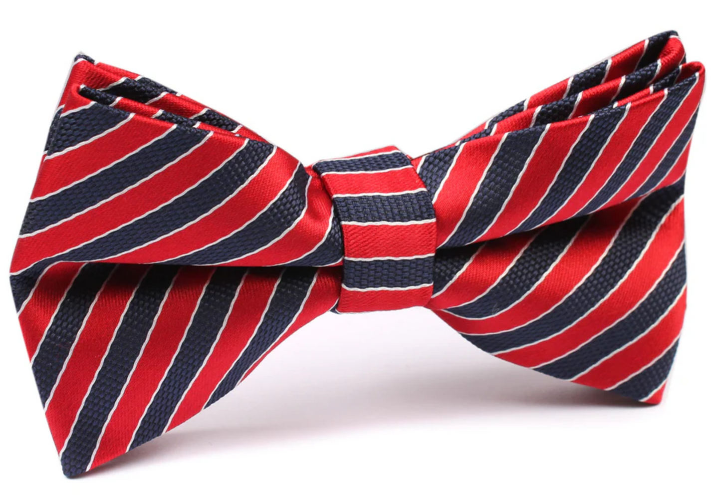 Striped Maroon with Navy Blue Bow Tie