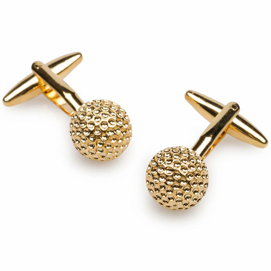 Gold Golf Ball Cufflinks