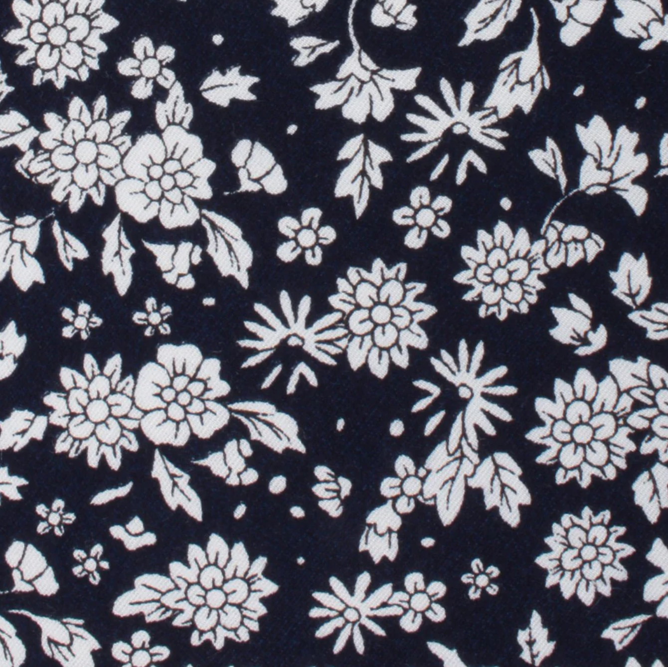 Seoul Forest Dark Navy Floral Skinny Tie