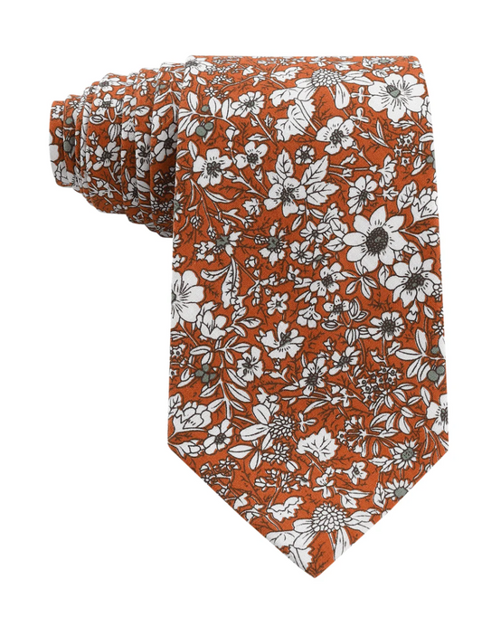 Tabriz Terracotta Floral Tie