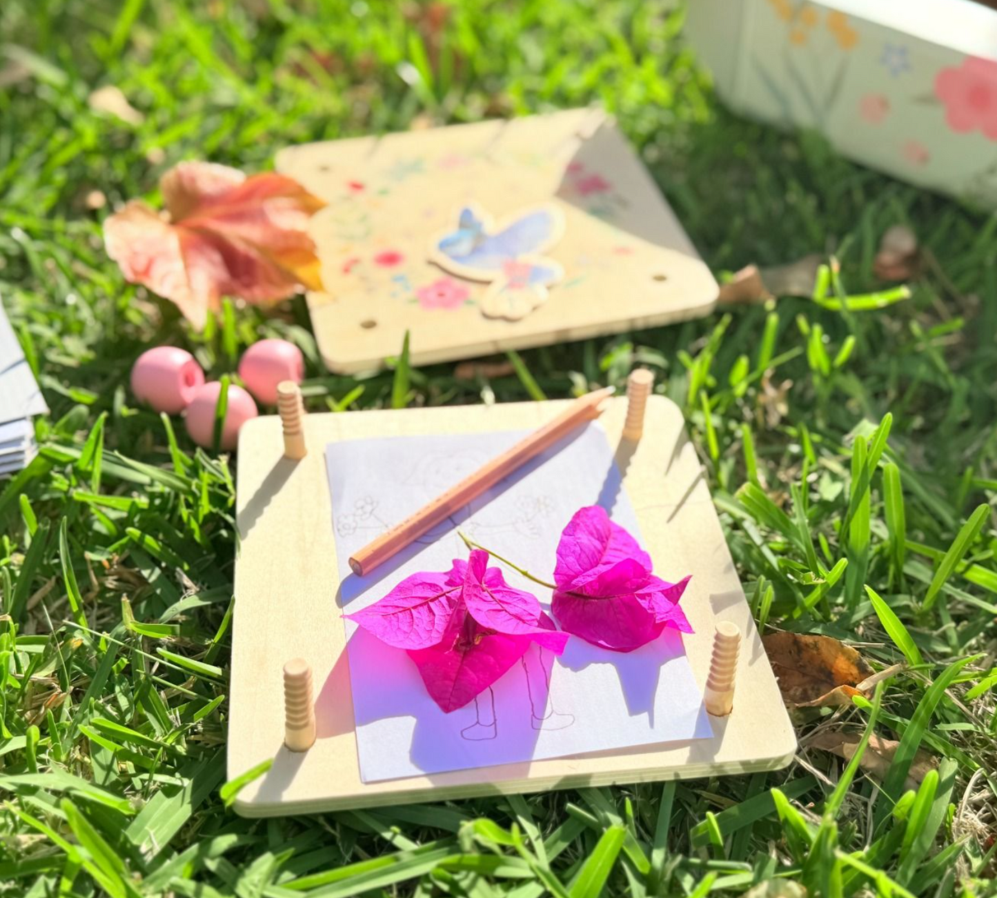 Wooden Blue Wren Flower Press