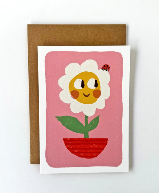Daisy Flowerpot Friend Card