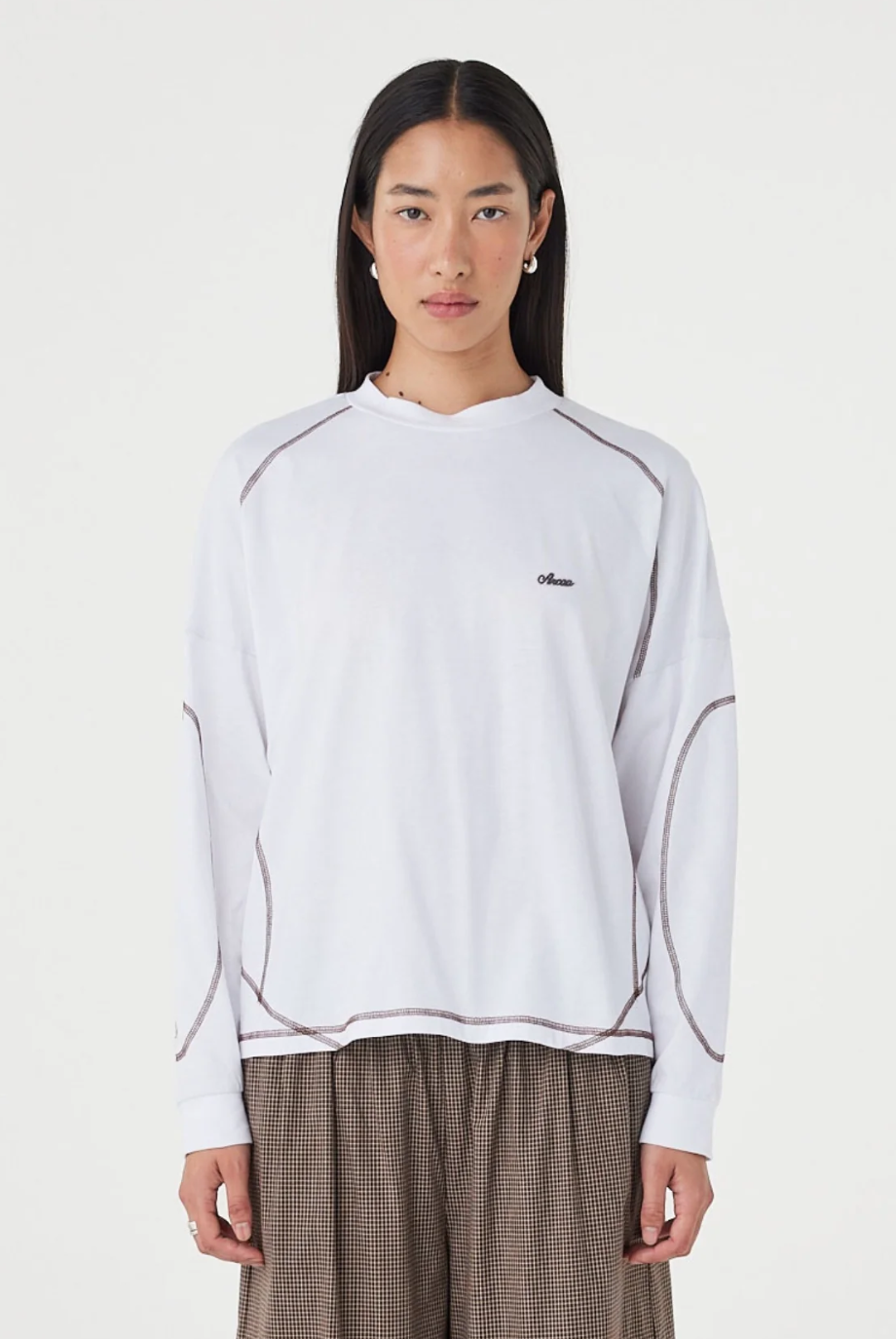 Kesh Longsleeve Top - Cream & Espresso