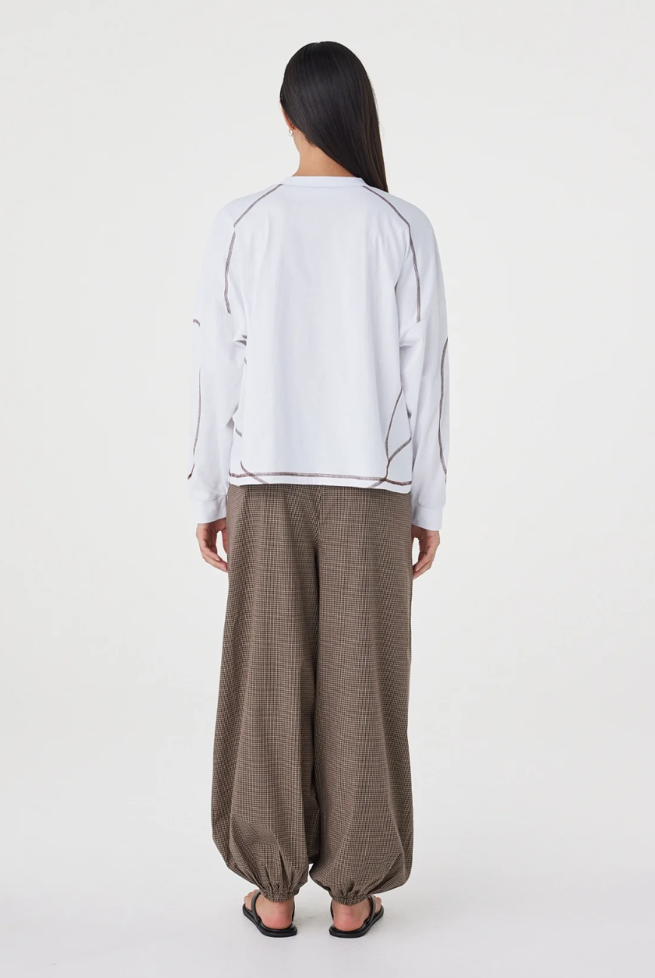 Kesh Longsleeve Top - Cream & Espresso