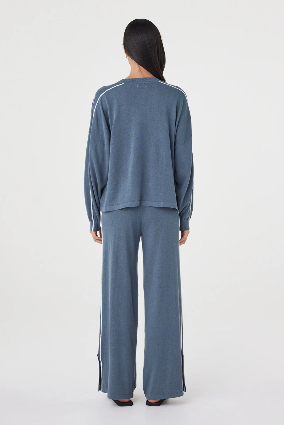 Pippa Long Sleeve Tee - Storm & Cream