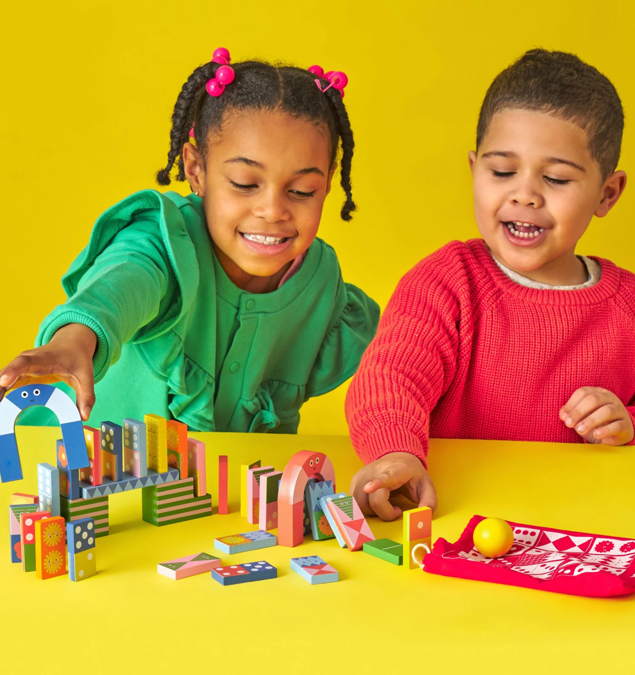 Topple Twist Dominoes - Multi Coloured