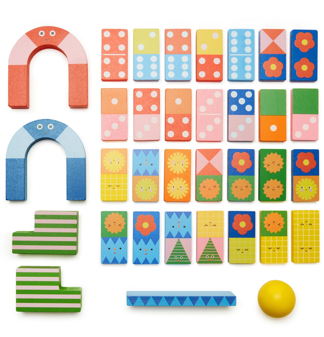 Topple Twist Dominoes - Multi Coloured