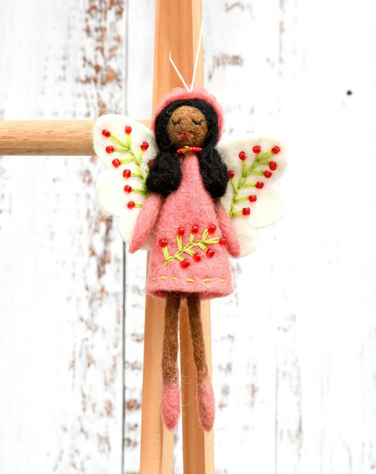 Felt Angel Fairy - Peach Dress