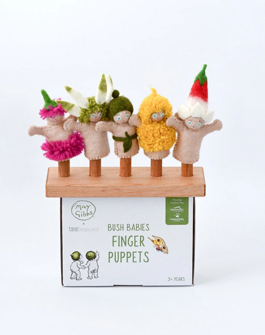 May Gibbs x Tara Treasures Bush Babies - Felt Finger Puppet Set