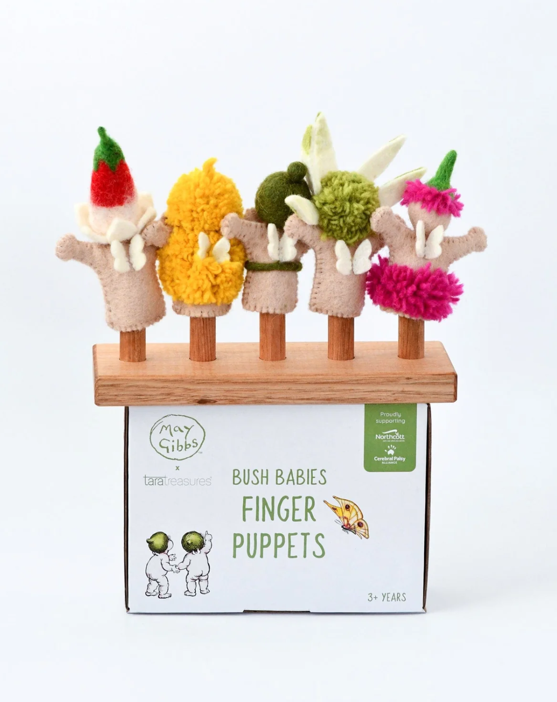 May Gibbs x Tara Treasures Bush Babies - Felt Finger Puppet Set
