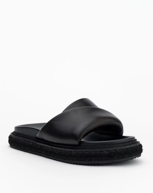 Petra Slides - Black Leather