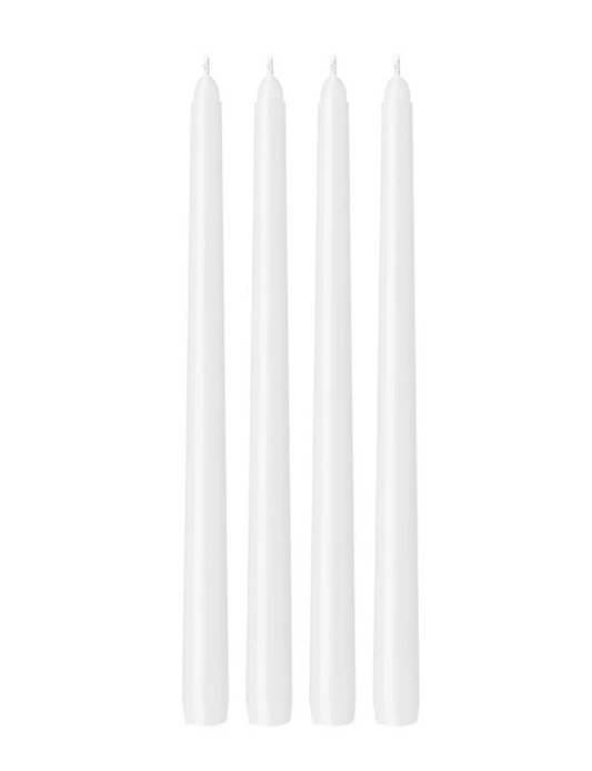 Tall Taper Dinner Candles - White - Set of 4