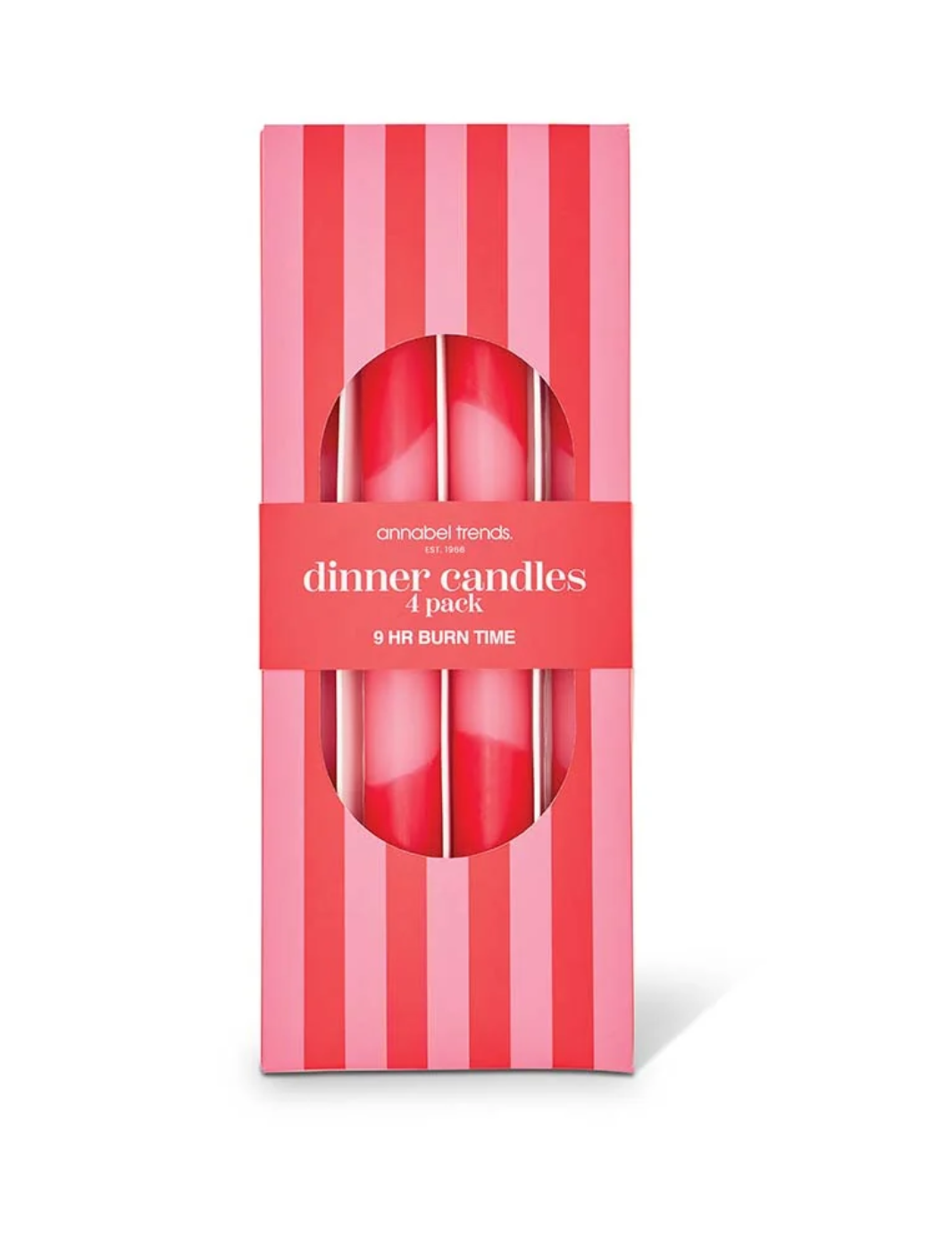 Two Tone Dipped Dinner Candles - Red & Pink