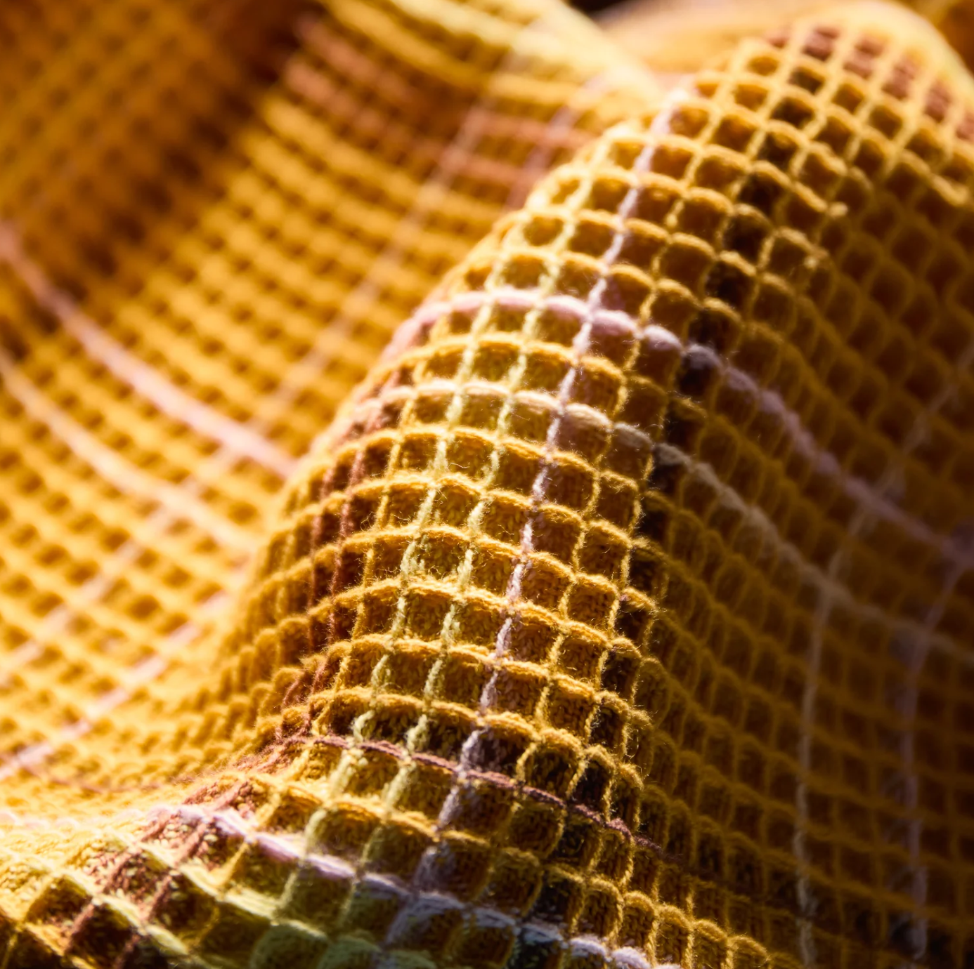 Frances Waffle Tea Towel - Ochre