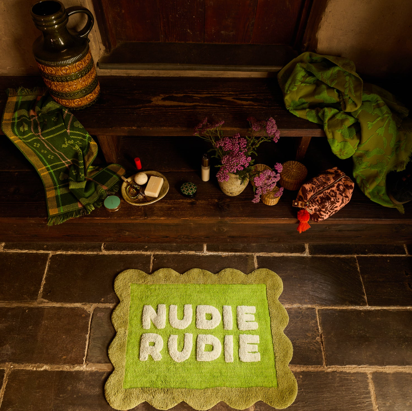 Romy Nudie Bath Mat - Cactus Green