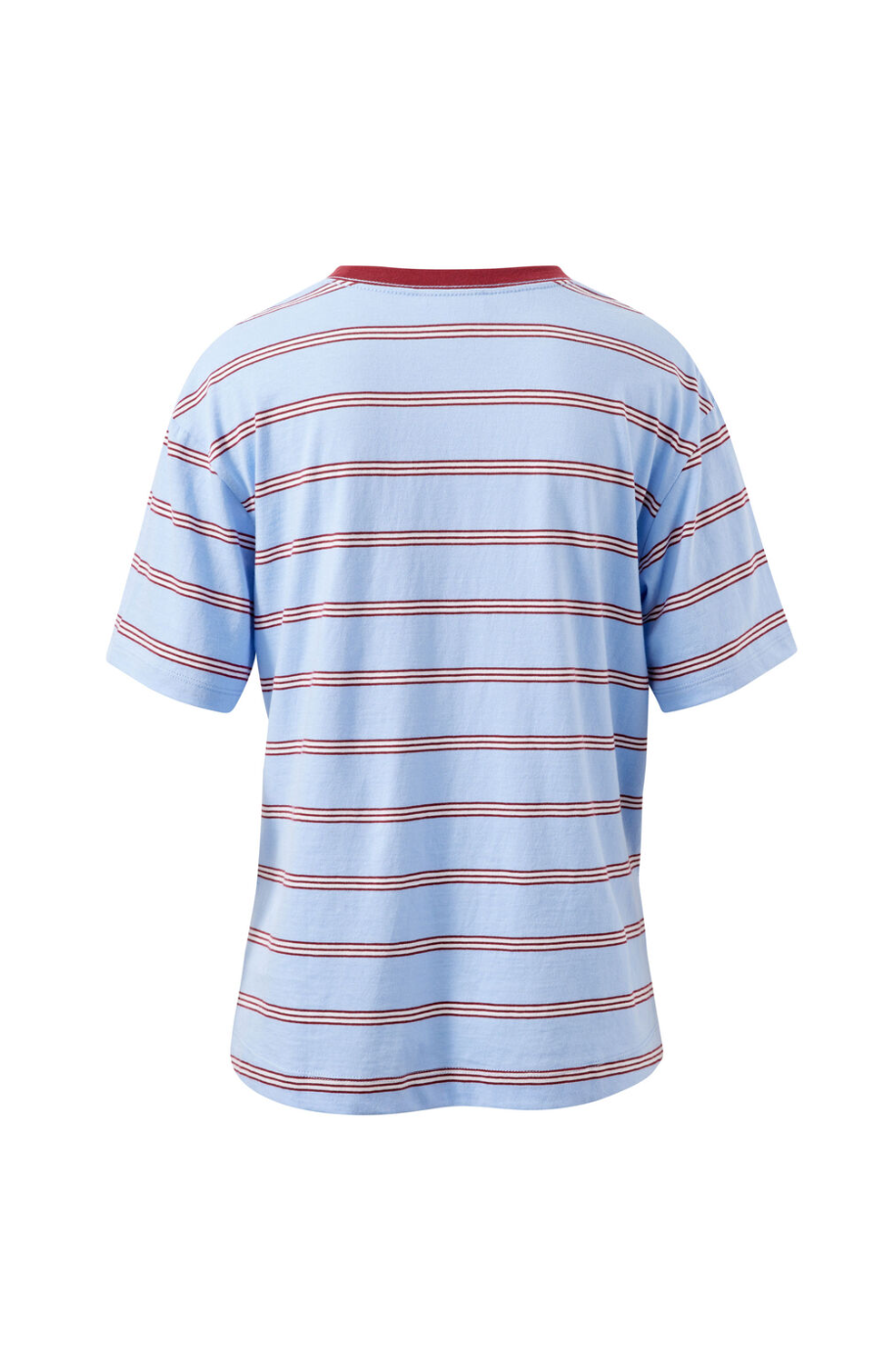 Stevie Slouchy Tee - China Blue/Mulburry White Stripe
