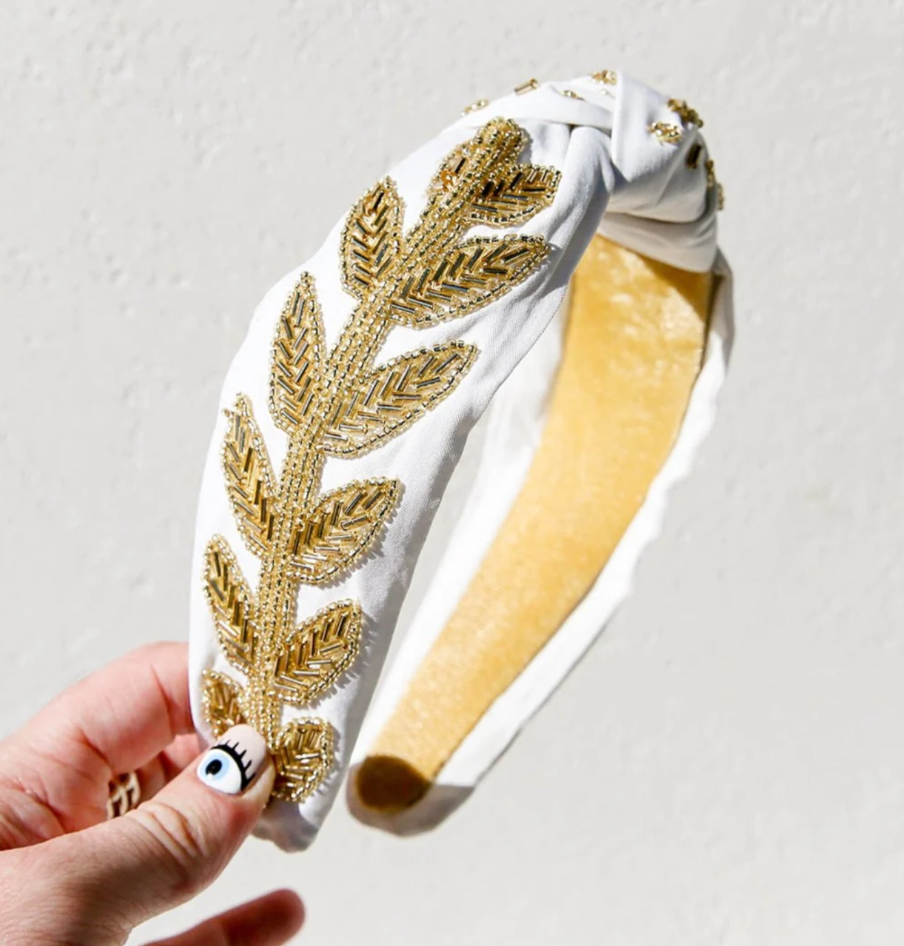 Goddess Beaded Headband - White