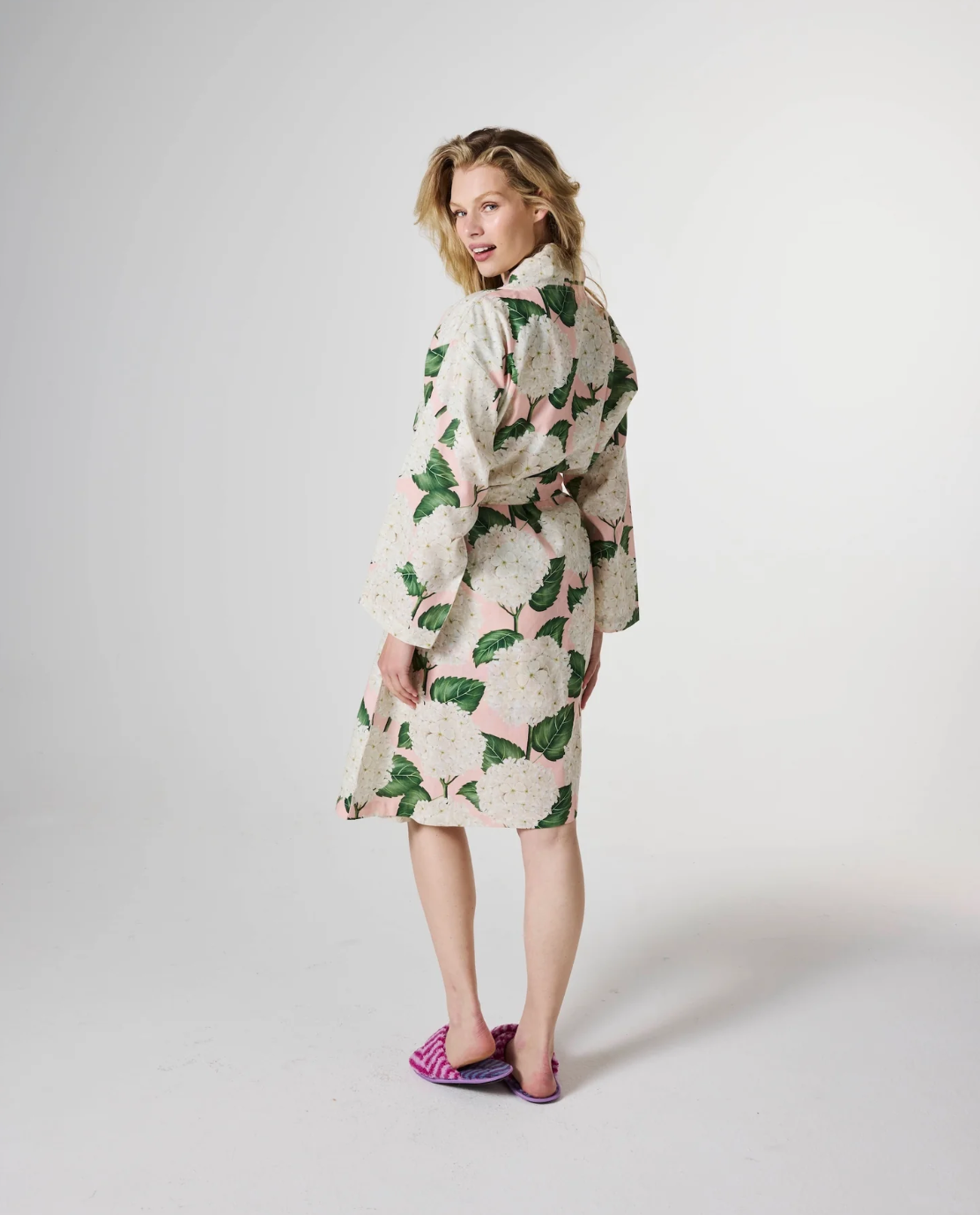 Hydrangea Pink Linen Robe - Various Sizes