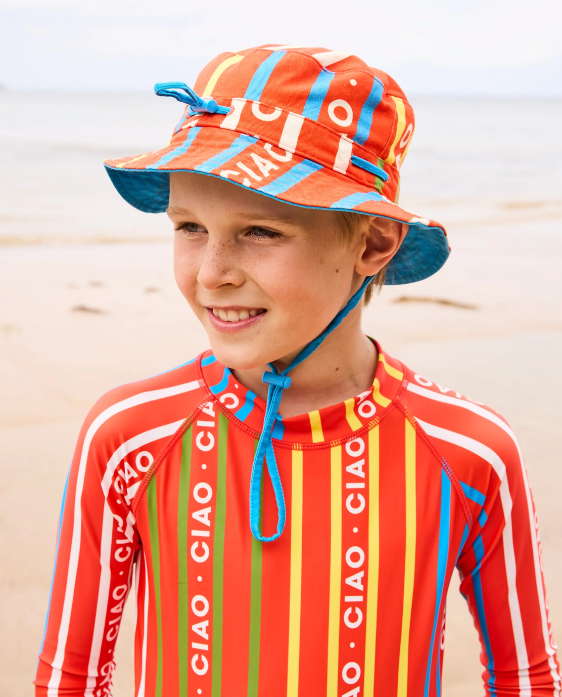Ciao Stripe Beach Hat - Small