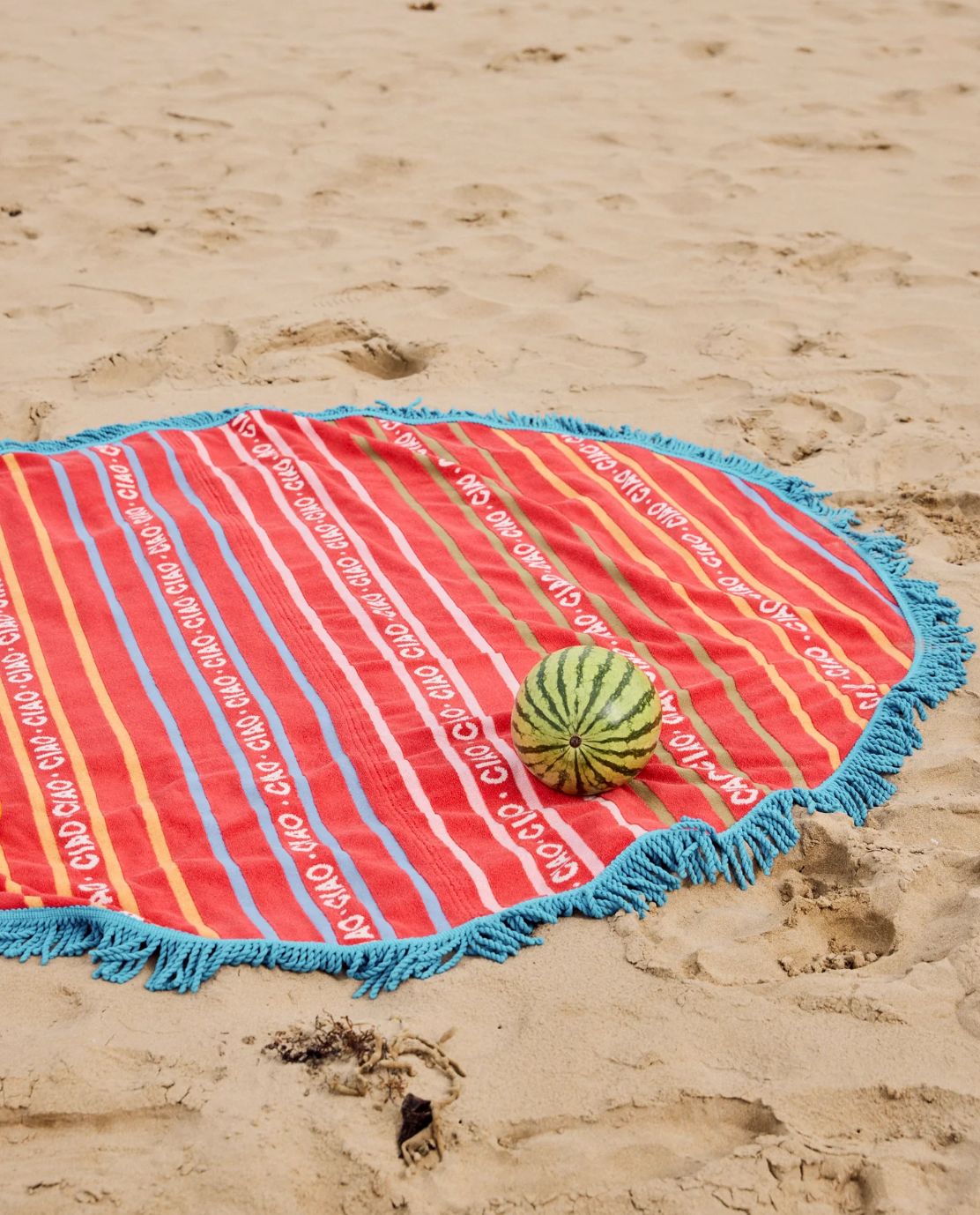 Ciao Stripe Terry Round Beach Towel