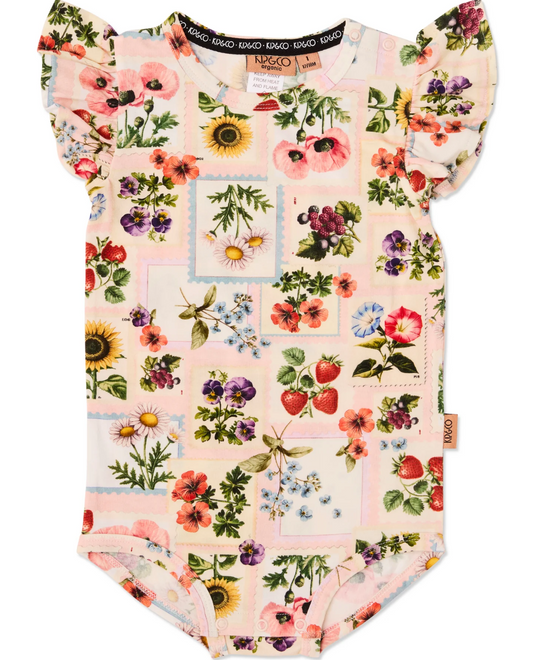 Sweet Life Organic Short Sleeve Frill Romper - Various Sizes