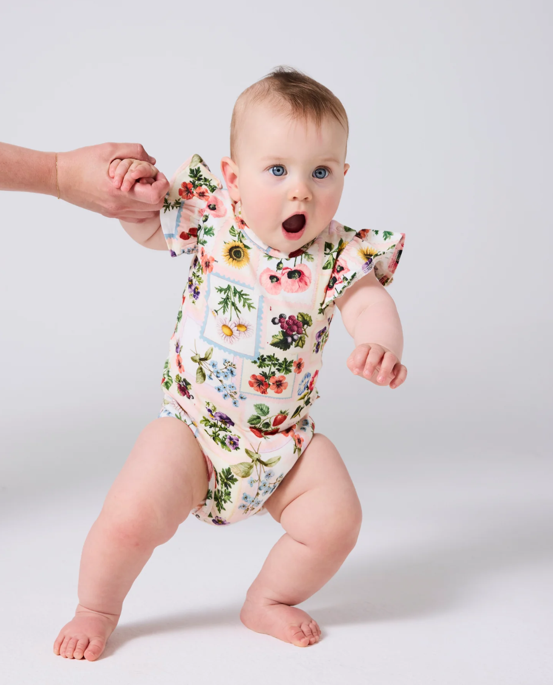 Sweet Life Organic Short Sleeve Frill Romper - Various Sizes