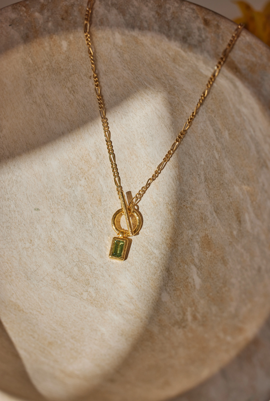 Apatite Gold Toggle Necklace