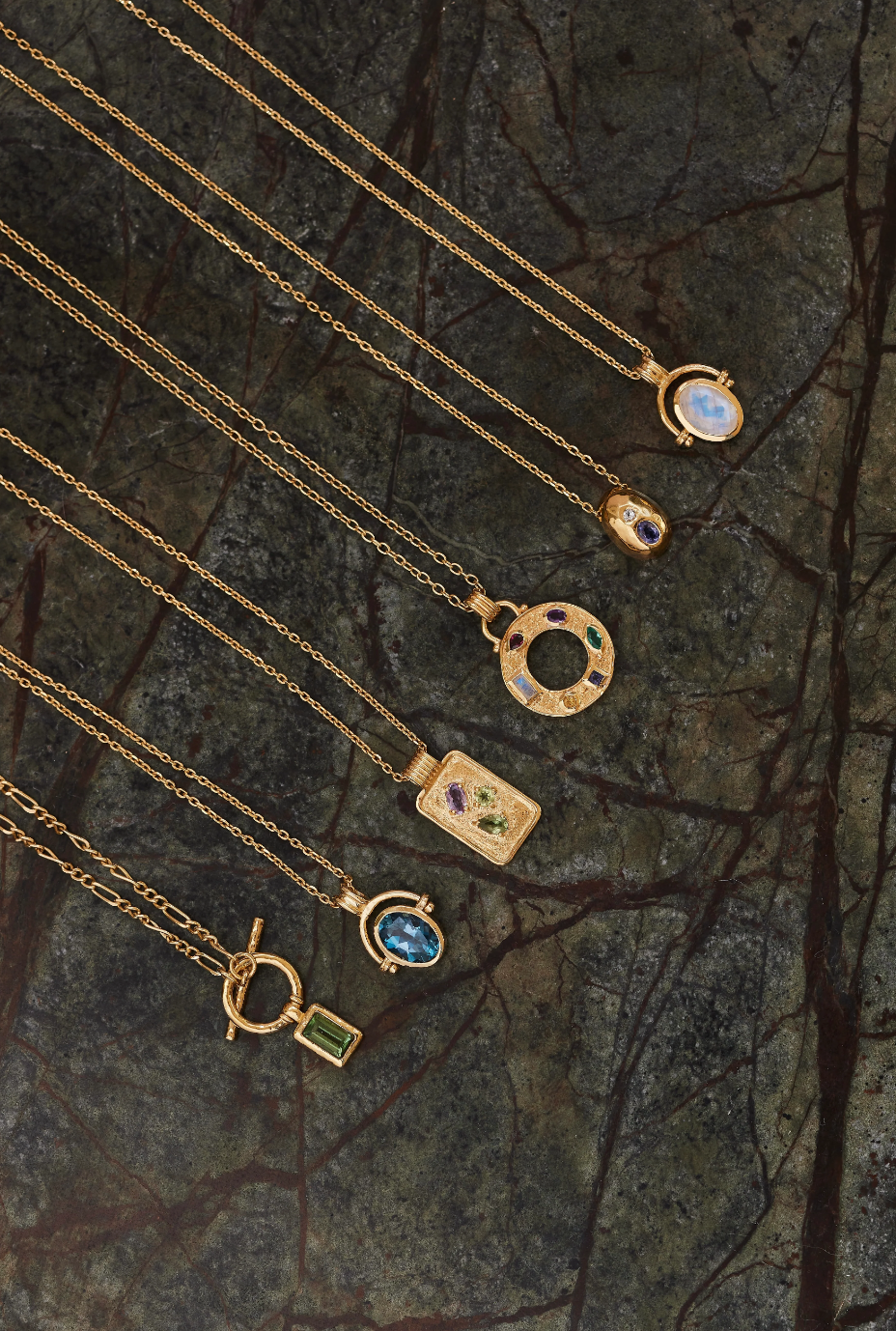 Apatite Gold Toggle Necklace