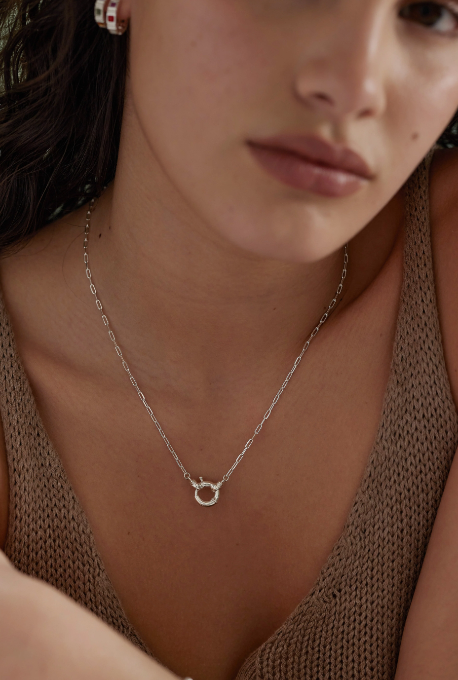Sailor Clasp Silver Necklace