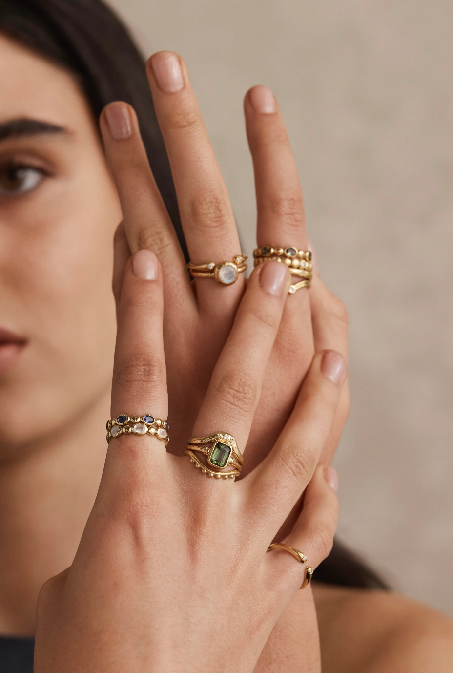 Romy Apatite Gold Stacker