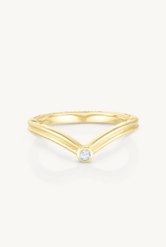 Crown Gold Stacking Ring