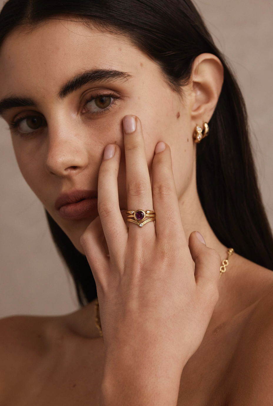 Crown Gold Stacking Ring