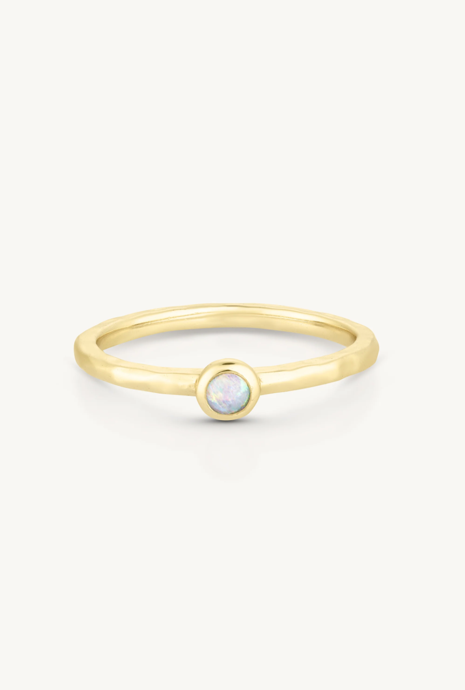 Petite October Opal Gold Stacker
