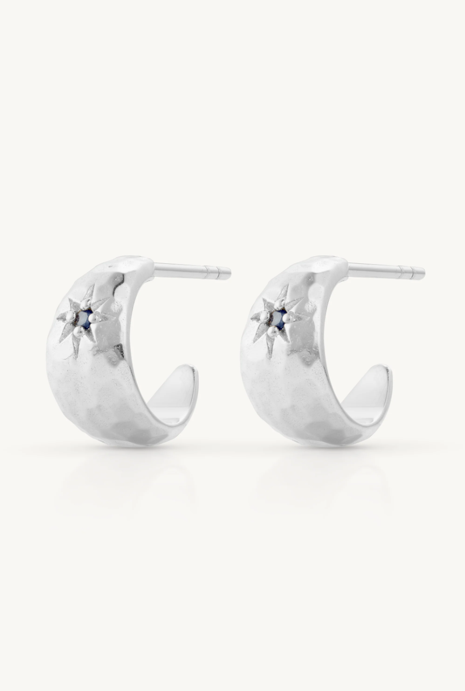 Mia Baby Sapphire Silver Hoops