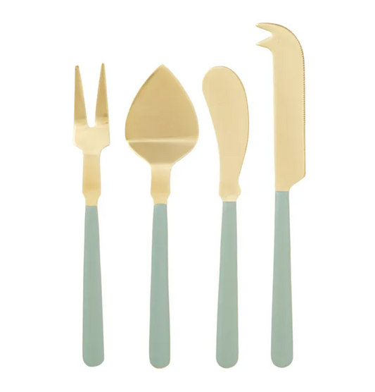 Agen Cheese Knife Set - Gold & Mint