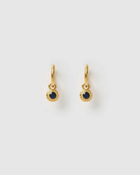 Crushed Birthstone Earrings - September Sapphire