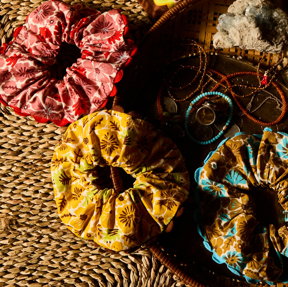 Magnolia Cotton Scrunchie Set