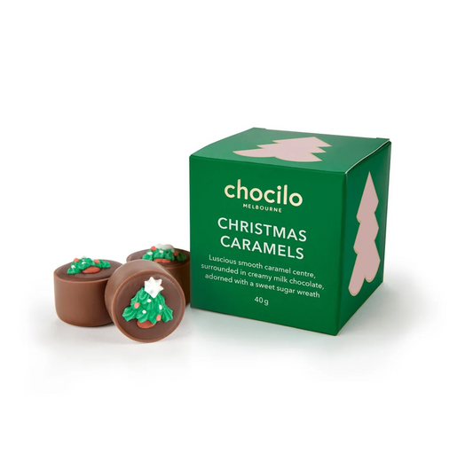 3 Christmas Caramel Milk Chocolates Gift Cube - 40g