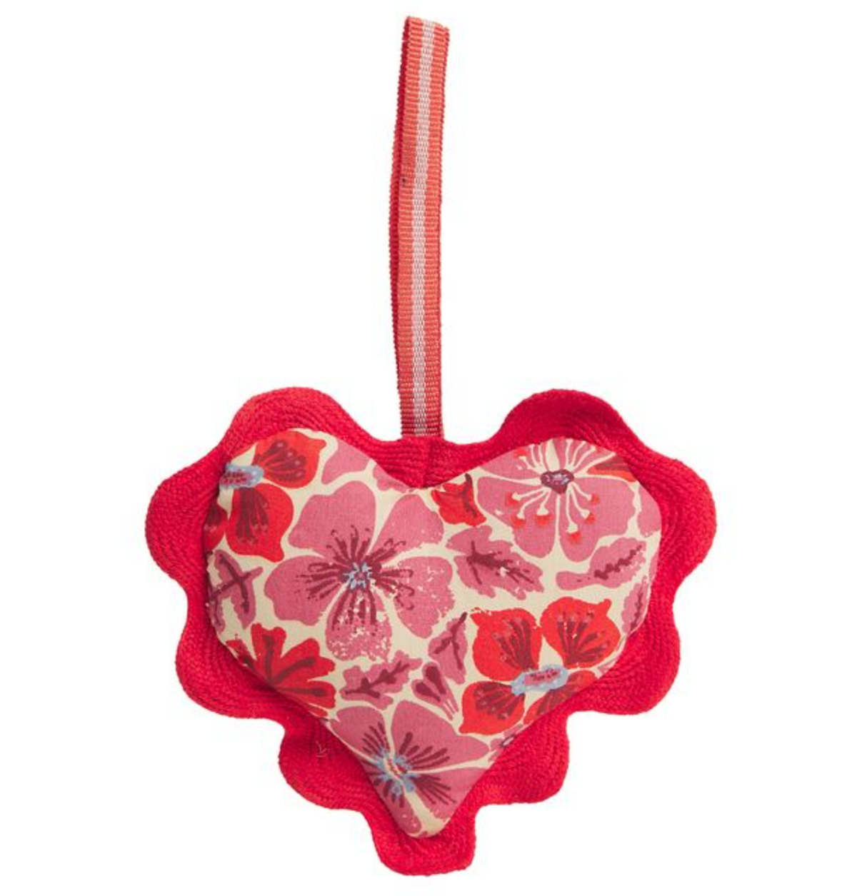 Magnolia Cotton Heart Decoration - Poppy