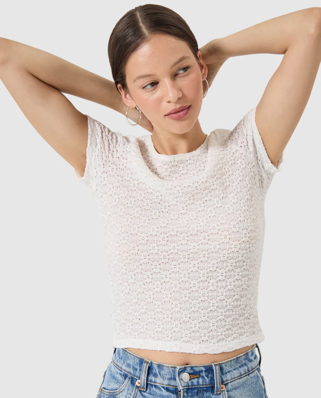 Daisy Lace Tee - Vintage White