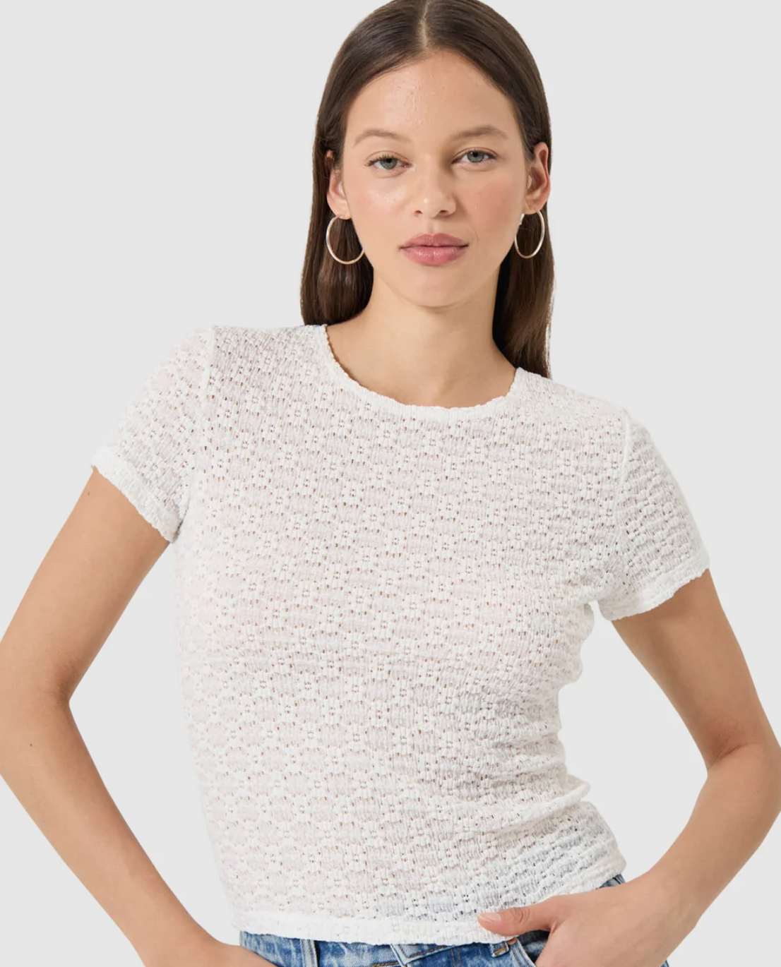 Daisy Lace Tee - Vintage White
