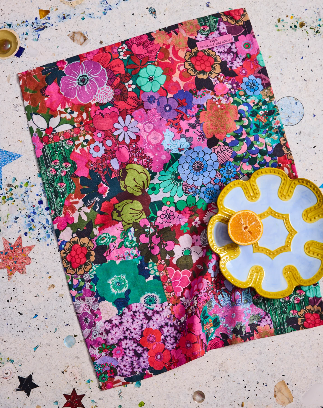 Kip & Co x Romance Was Born Flower Power Tea Towel