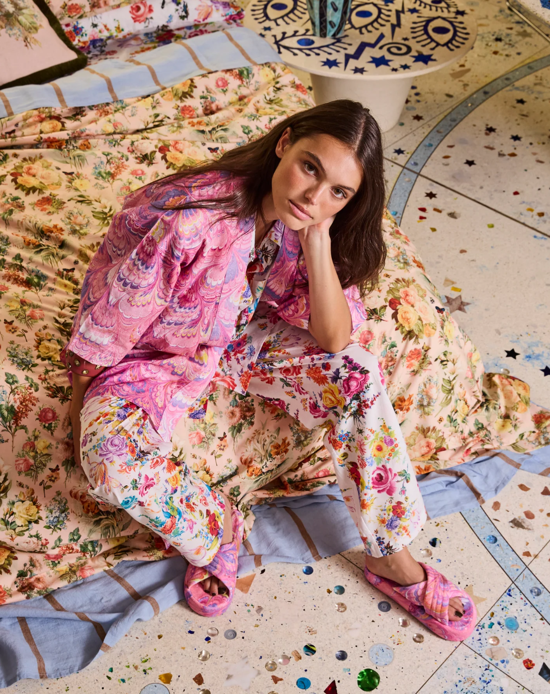 Kip & Co x Romance Was Born Cosmic Marble Organic Cotton Mini Robe