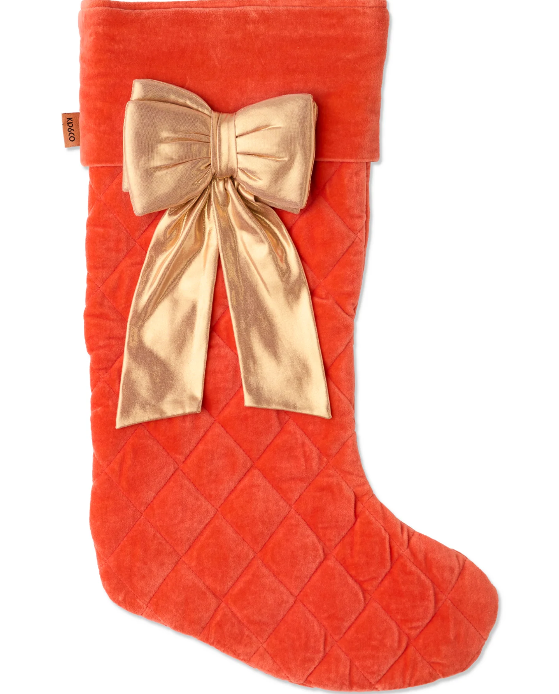 Golden Bow Velvet Stocking