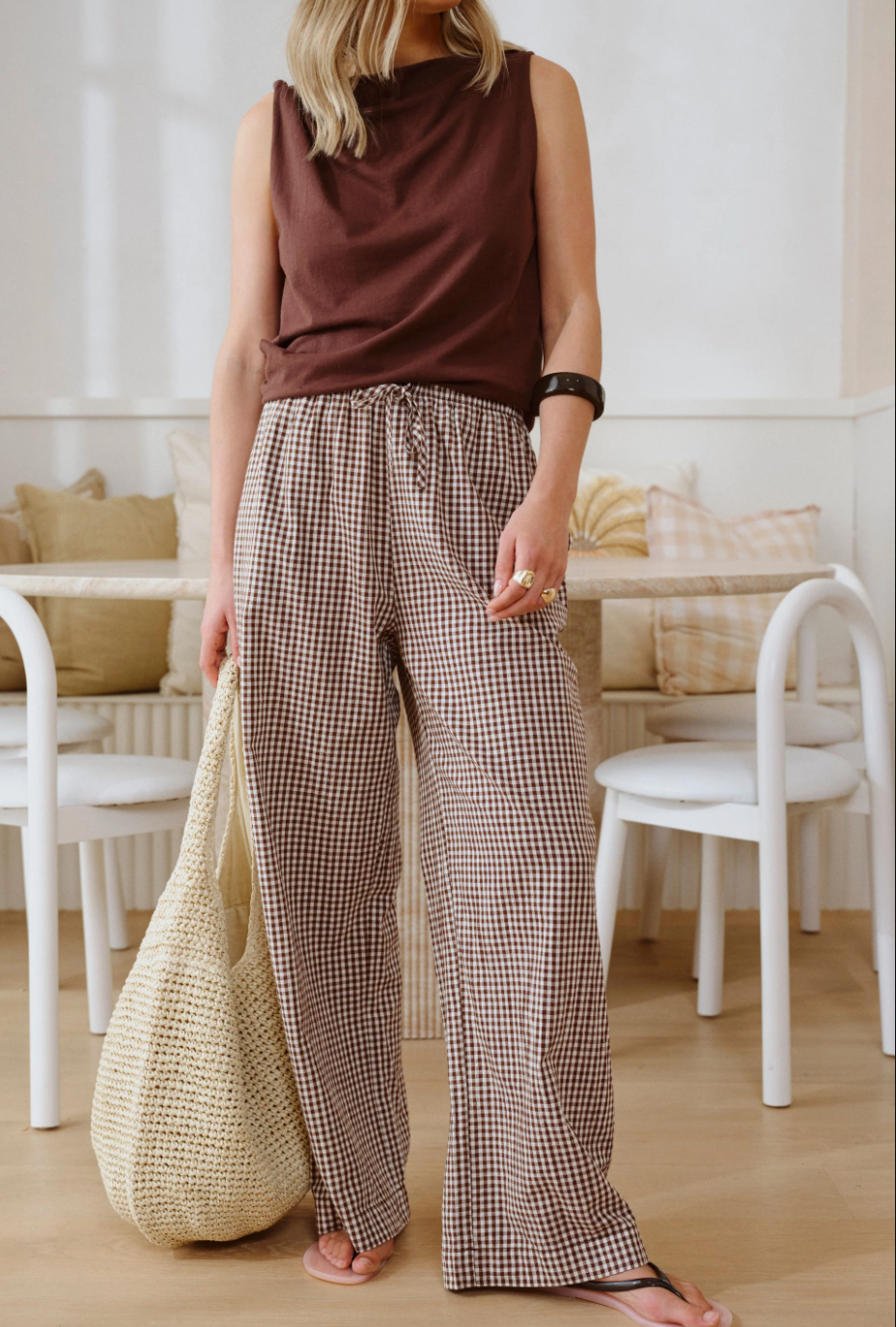 Resort Pant - Chocolate Gingham