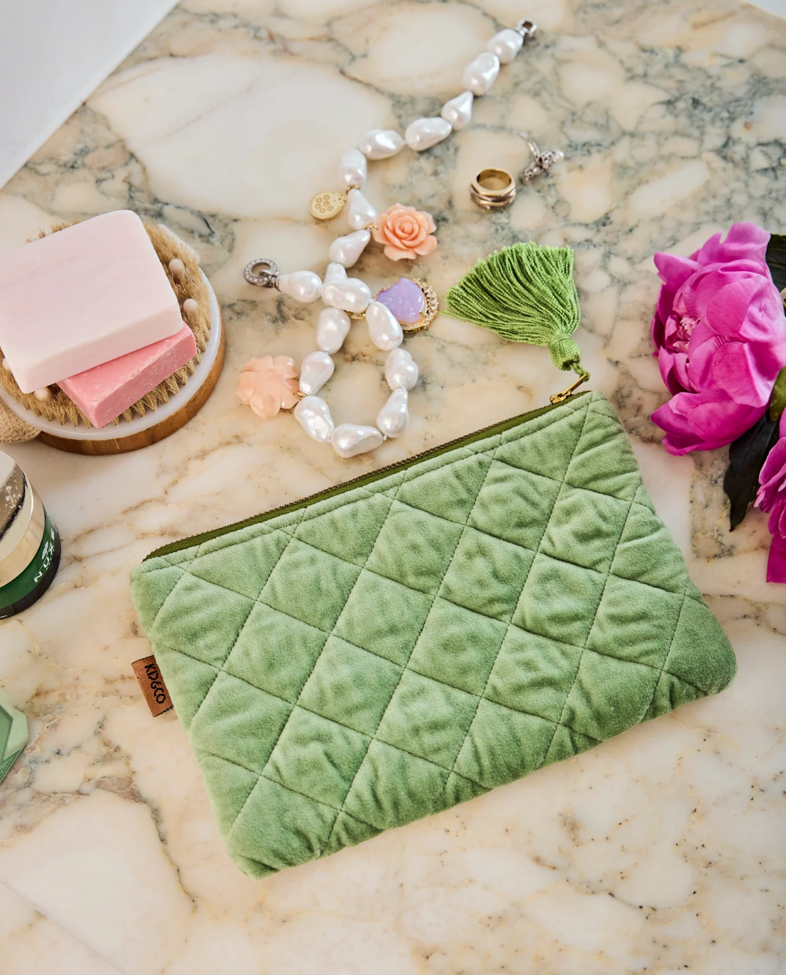 Pesto Velvet Cosmetics Purse
