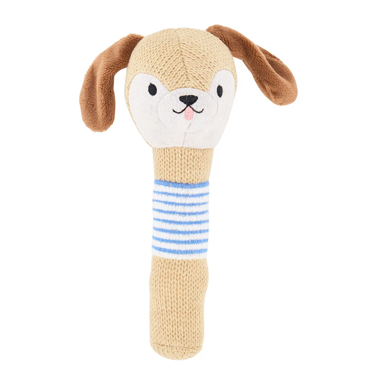 Knit Rattle - Brown Dog