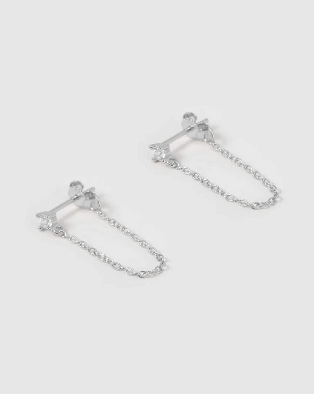 Mia Chain Earrings Silver