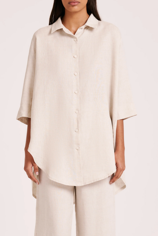 Lounge Linen Longline Shirt