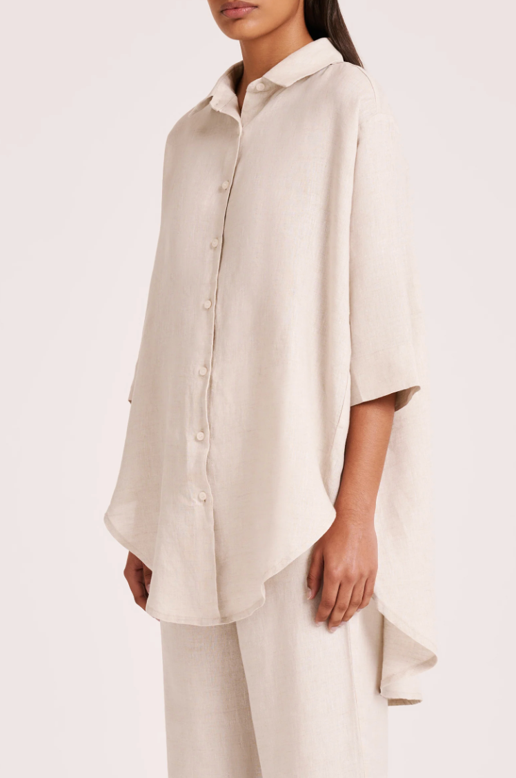 Lounge Linen Longline Shirt